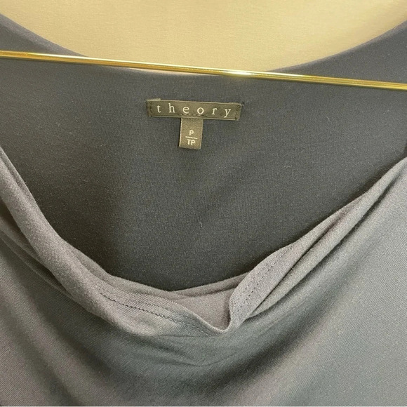 Theory Jaysa K Sulla Cowl Neck Modal Blend Jersey Knit Navy Blue Dress - Picture 4 of 8